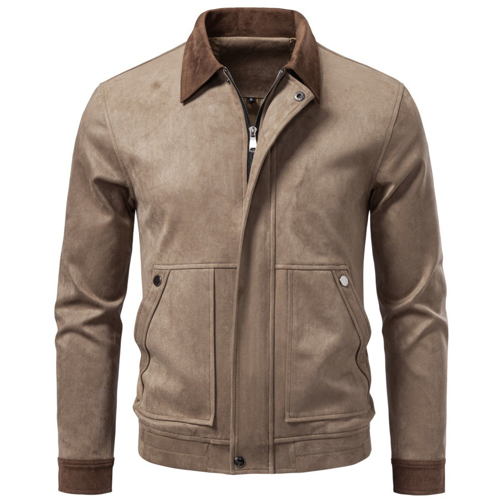 Men’s Textured Zip Front Casual Jacket