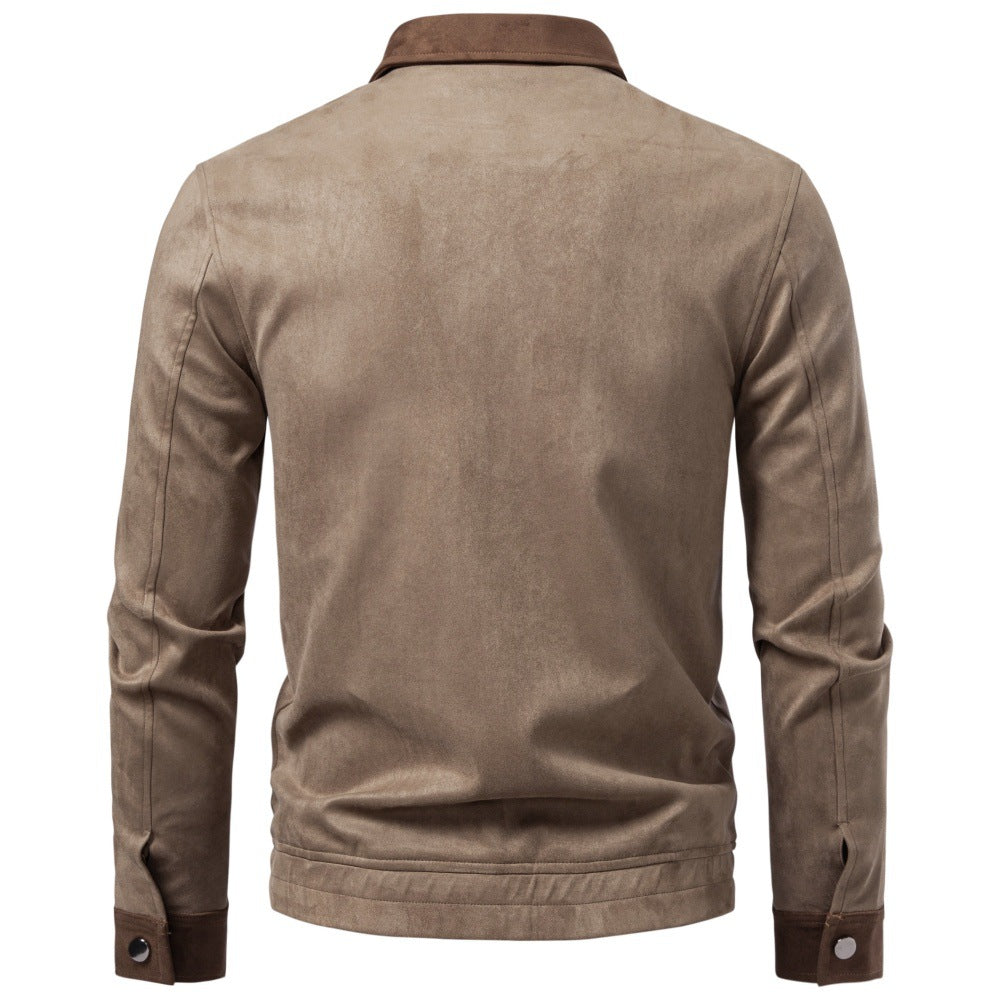 Men’s Textured Zip Front Casual Jacket