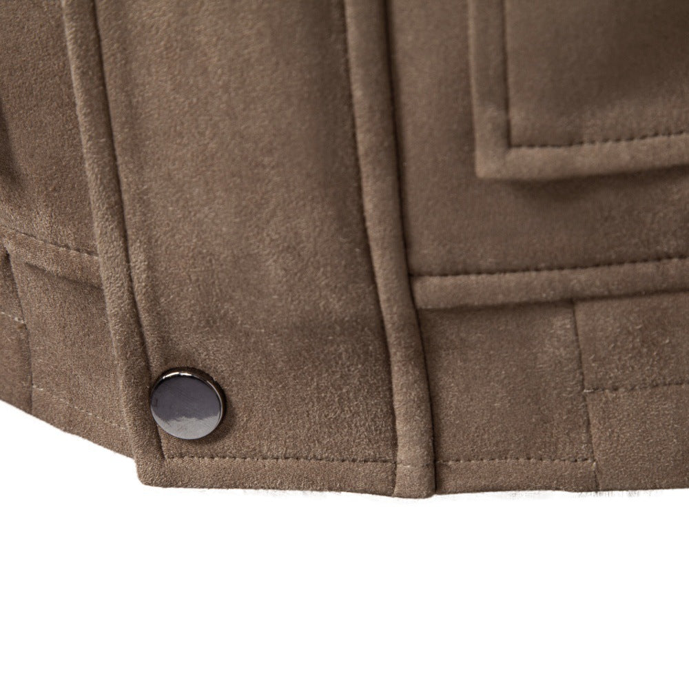 Men’s Textured Zip Front Casual Jacket