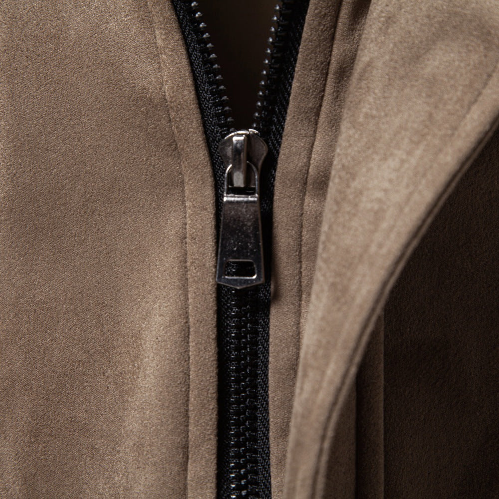 Men’s Textured Zip Front Casual Jacket