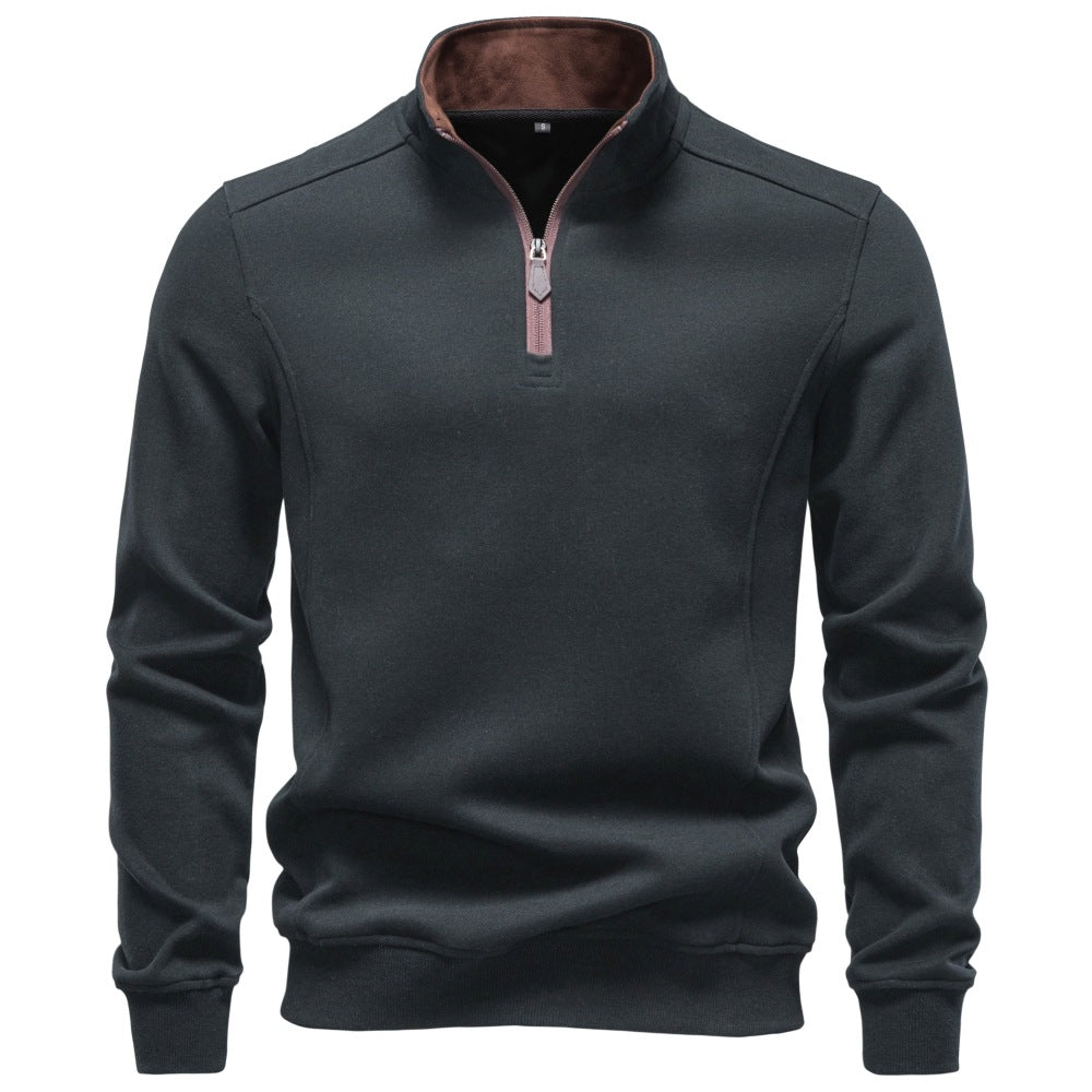 Men’s Quarter Zip Cotton Blend Sweatshirt