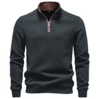 Men’s Quarter Zip Cotton Blend Sweatshirt