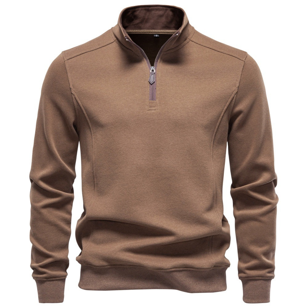 Men’s Quarter Zip Cotton Blend Sweatshirt