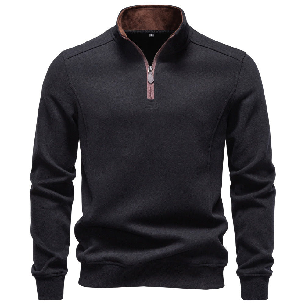Men’s Quarter Zip Cotton Blend Sweatshirt