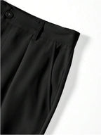 Men’s High Waist Pleated Slim Fit Twill Dress Pants