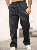 Men’s Subtle Stripe Straight Leg Casual Pants