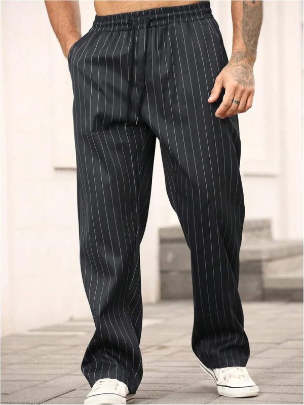 Men’s Subtle Stripe Straight Leg Casual Pants