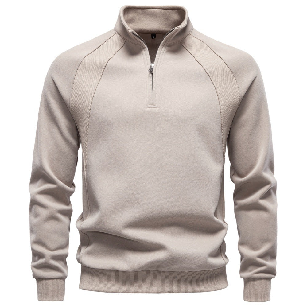 Men’s Raglan Quarter Zip Cotton Sweatshirt