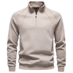 Men’s Raglan Quarter Zip Cotton Sweatshirt