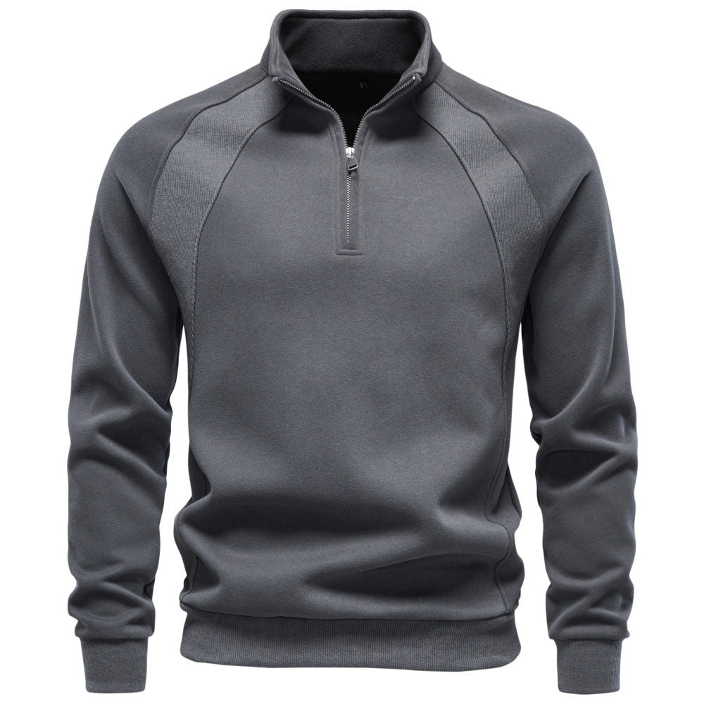 Men’s Raglan Quarter Zip Cotton Sweatshirt