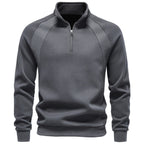 Men’s Raglan Quarter Zip Cotton Sweatshirt