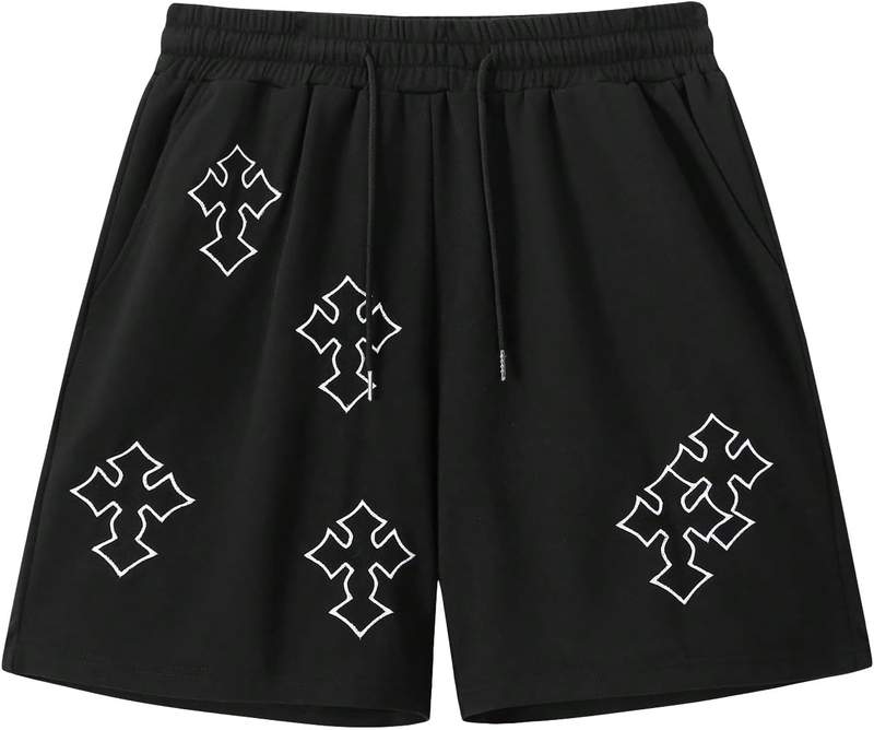 Men’s Gothic Cross Graphic Quick Dry Track Workout Shorts