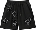 Men’s Gothic Cross Graphic Quick Dry Track Workout Shorts