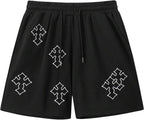 Men’s Gothic Cross Graphic Quick Dry Track Workout Shorts
