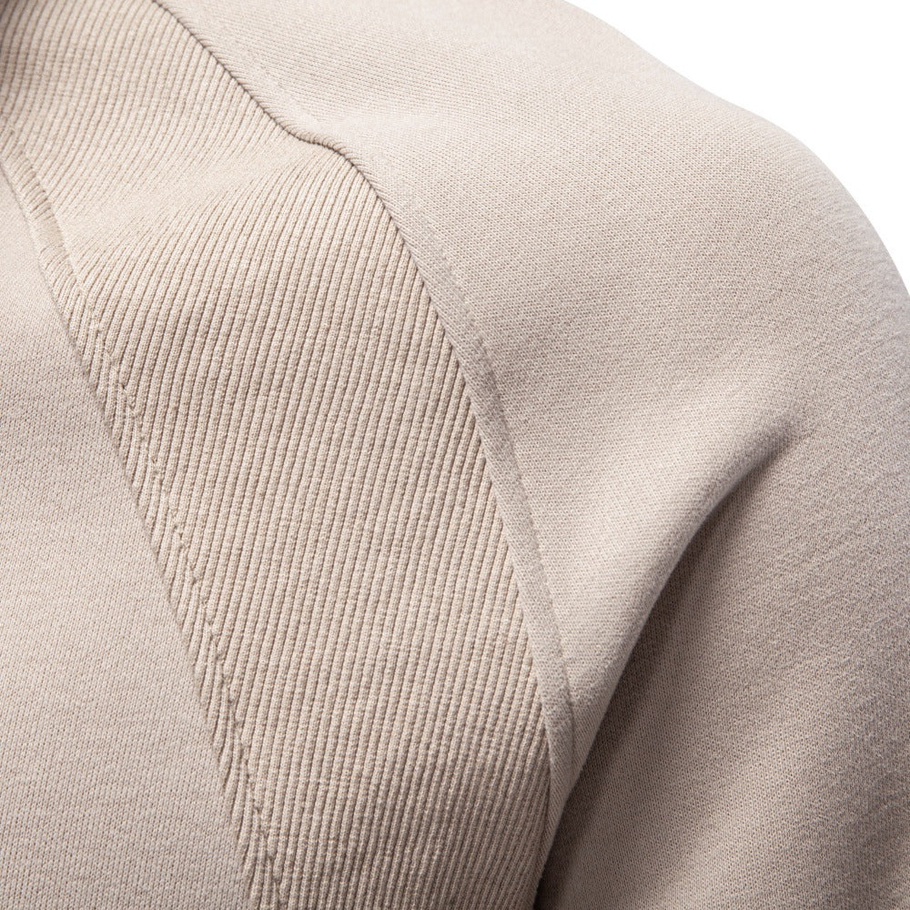 Men’s Raglan Quarter Zip Cotton Sweatshirt