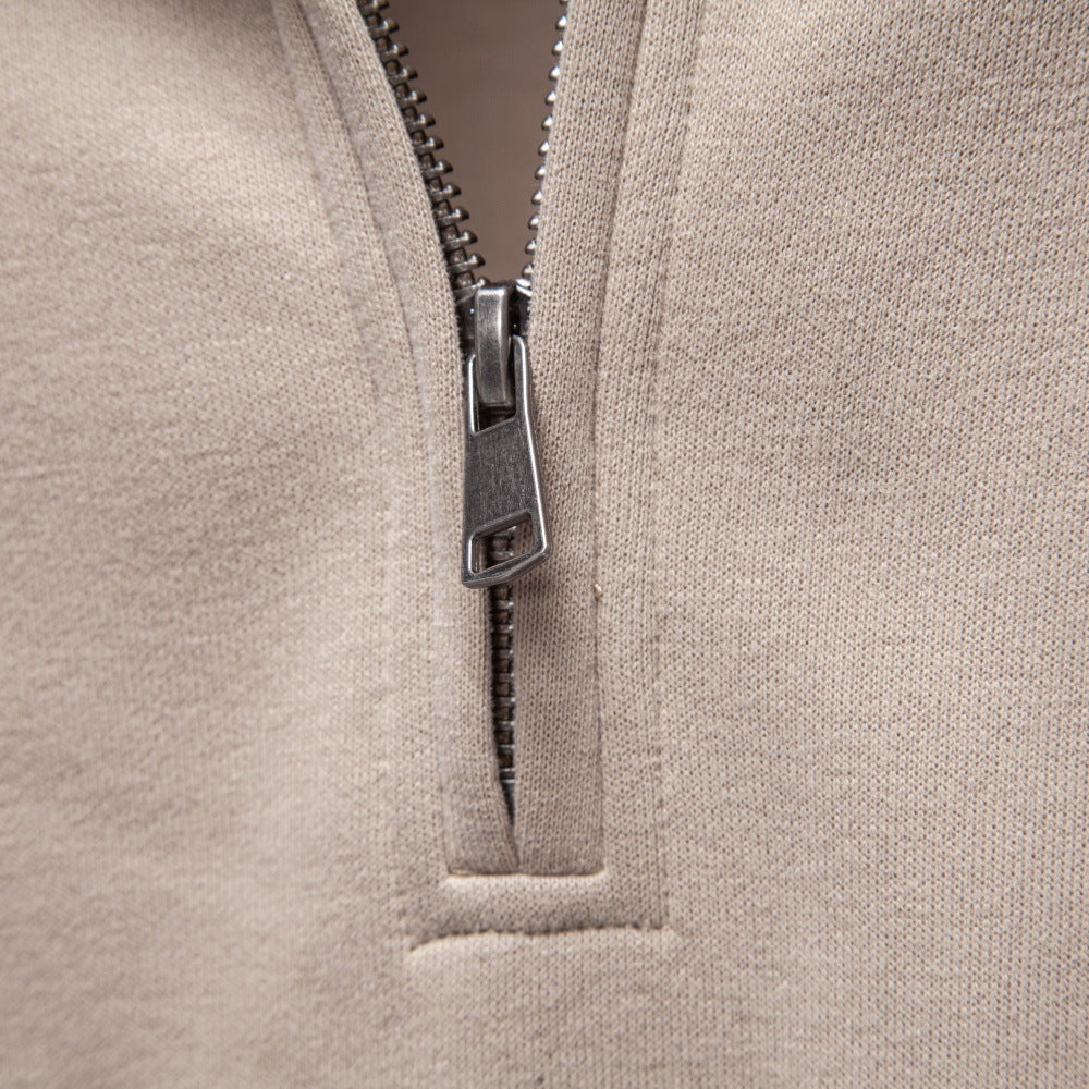 Men’s Raglan Quarter Zip Cotton Sweatshirt