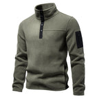Men’s Snap Button Stand Collar Sweatshirt