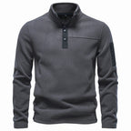 Men’s Snap Button Stand Collar Sweatshirt