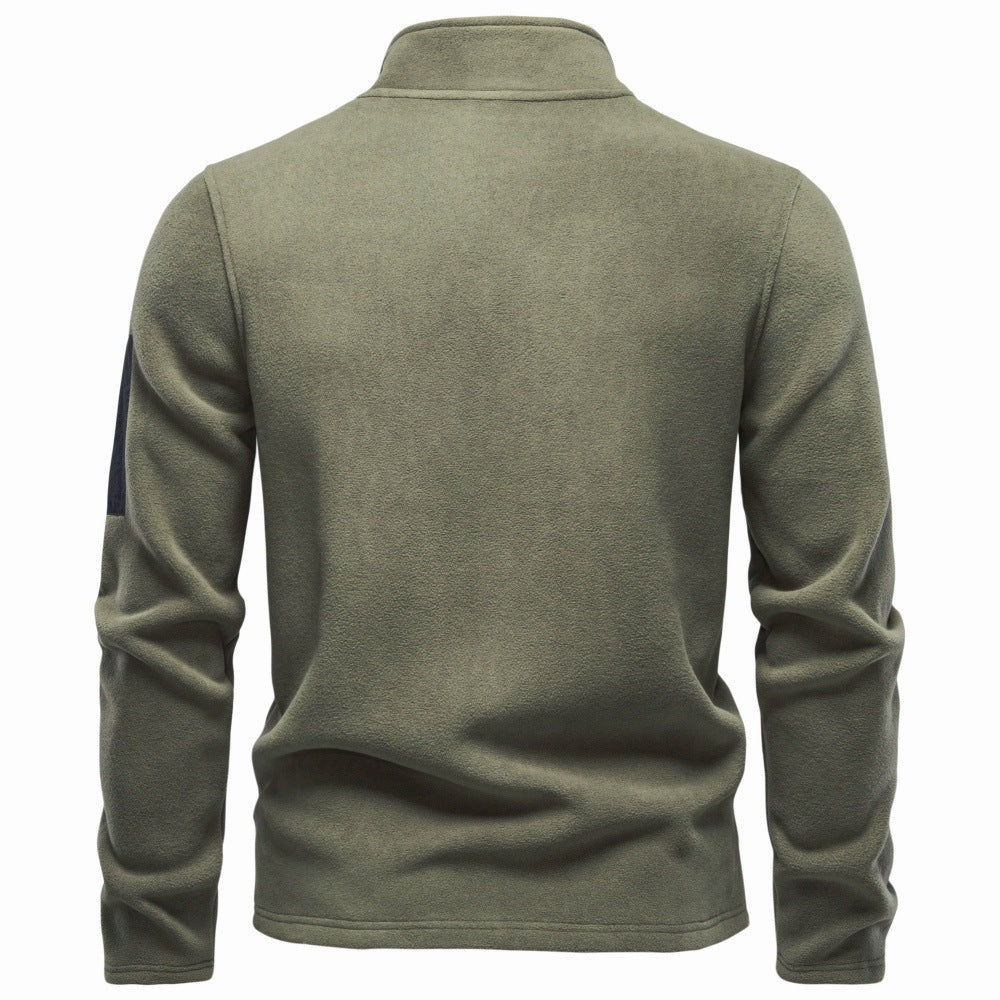 Men’s Snap Button Stand Collar Sweatshirt