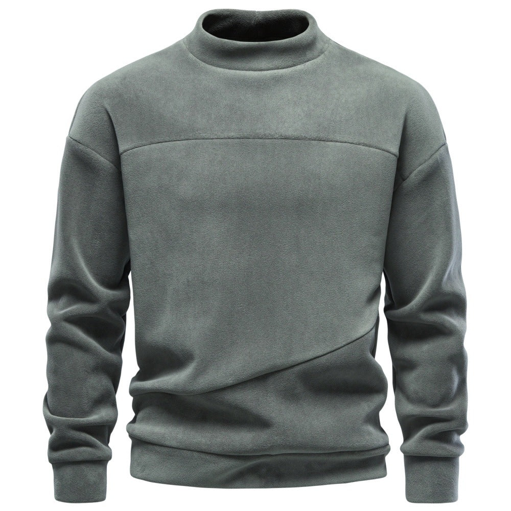 Men’s Mock Neck Pullover Sweatshirt