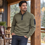 Men’s Snap Button Stand Collar Sweatshirt